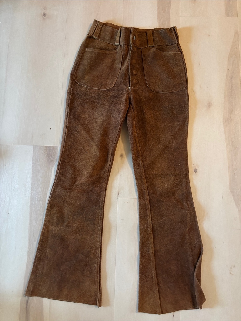 Women’s Brown Suede Flared Pants